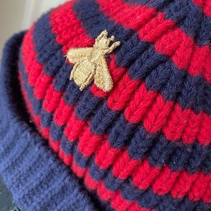 Gucci Red/Navy/Gold Beanie size Medium